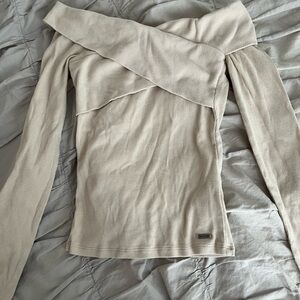 Hollister Off the Shoulder Long-Sleeve Wrap Top